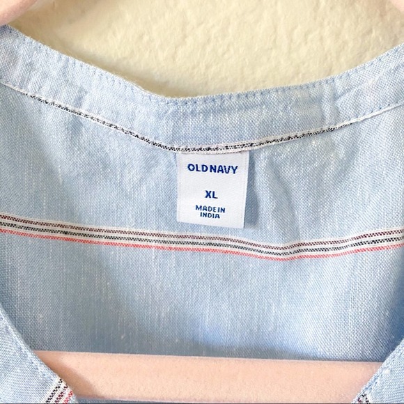 NWT Old Navy Blue Stripe Button Down Dress - Picture 11 of 12